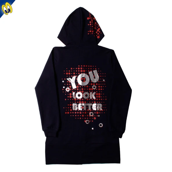 Toontoy Kız Çocuk Kapşonlu Hırka You Luck Better Varak Baskılı - 6
