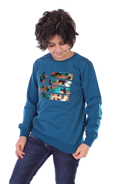 Toontoy Erkek Çocuk Kamuflaj Pullu Sweatshirt - 4