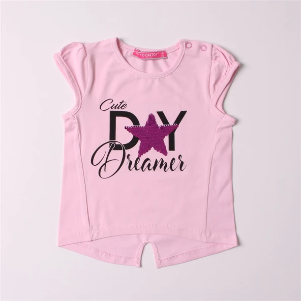 Toontoy Kız Bebek Cute Day Baskılı Tişört - 2