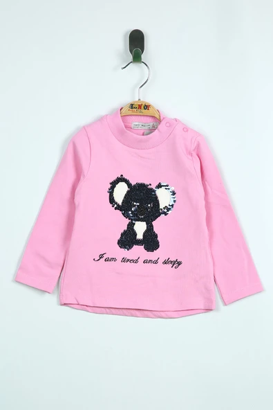 Toontoy Kız Bebek Panda Nakışlı T-Shirt