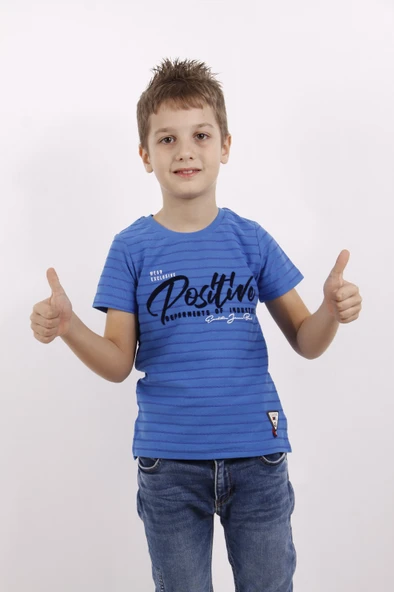 Toontoy Erkek Çocuk Flok Baskılı Örgülü Tişört - 11
