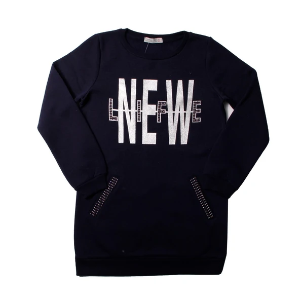 Tonotoy Kız Çocuk New Life Varak Baskılı Cepli Sweatshirt