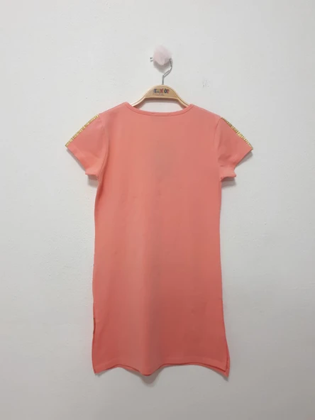 Toontoy Kız Çocuk Yazı inci Taşlı Elbise - Resim 2