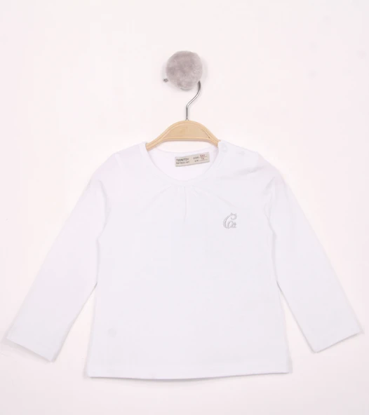 Toontoy Kız Bebek Göğsü Nakışlı T-Shirt - 8