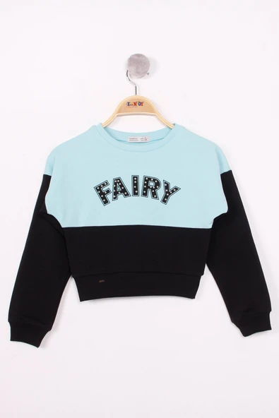 Toontoy Kız Çocuk Fairy Baskılı Garnili Sweatshirt - Resim 4