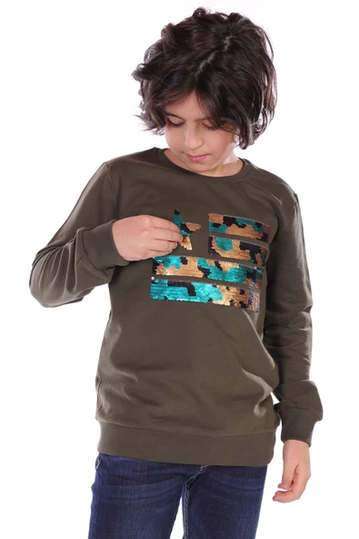Toontoy Erkek Çocuk Kamuflaj Pullu Sweatshirt - 5