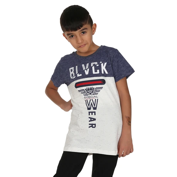 Toontoy Erkek Çocuk Blvck Baskılı Tişört - Resim 3