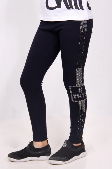 Toontoy Kız Çocuk Taş İşlemeli Tayt - Resim 6