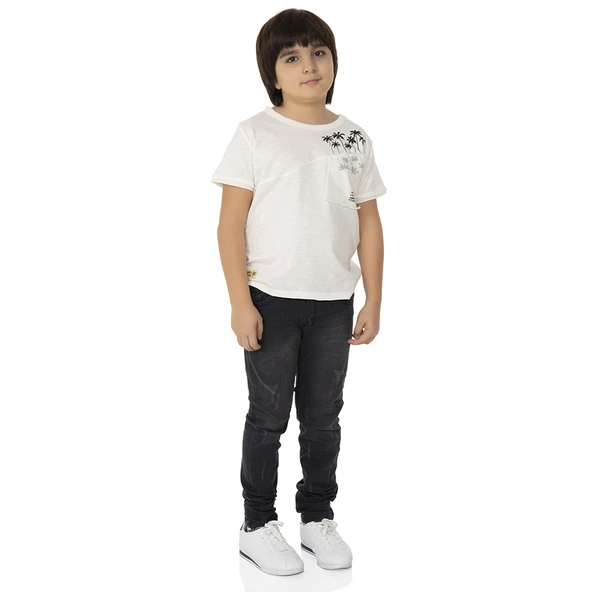 Toontoy  Erkek Çocuk T-shırt Palmiyeli Baskı