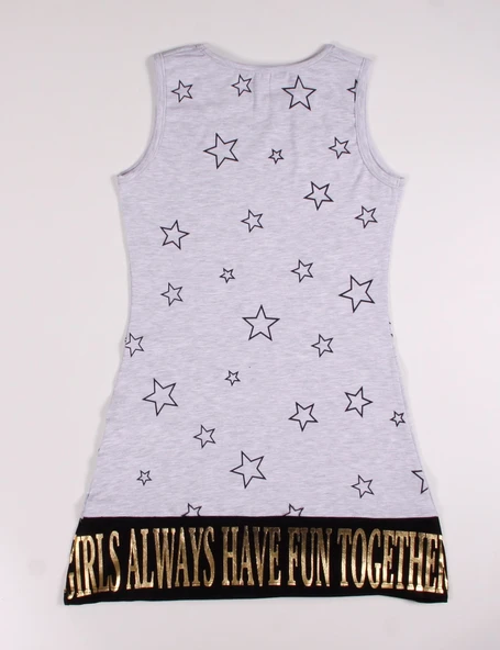 Toontoy Kız Çocuk Yıldız Baskılı Elbise - Resim 10