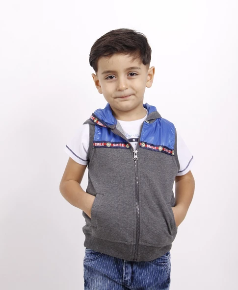 Toontoy Erkek Gülen Yüz Kapüşonlu Hırka - 12