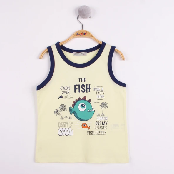 Erkek Çocuk Balık Baskılı Atlet - Resim 11