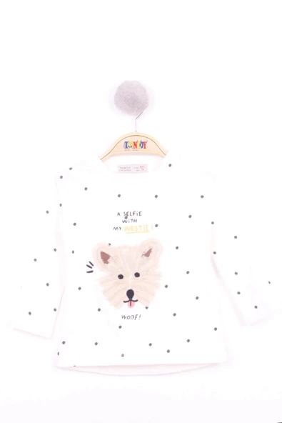 Toontoy Kız Bebek Köpek Nakışlı T-Shirt - 8