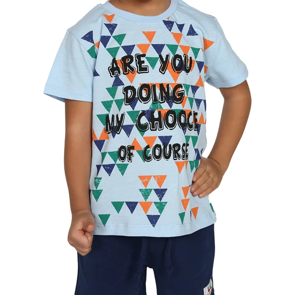 Toontoy Erkek Çocuk Renkli Baskılı Şortlu Takım - Resim 8