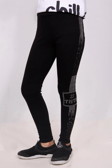 Toontoy Kız Çocuk Taş İşlemeli Tayt - Resim 3