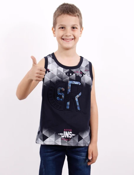 Erkek Çocuk SR Gofre Baskılı Atlet - Resim 5