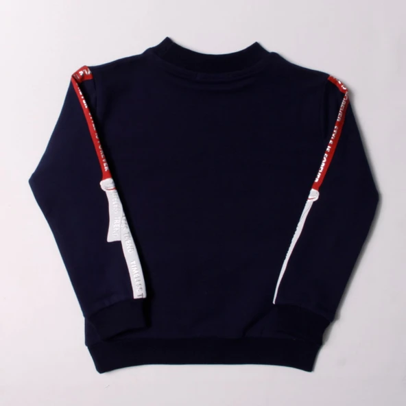 Toontoy Kız Çocuk Sweatshirt Kollari Şeritli Pullu Fashion Nakış - 3
