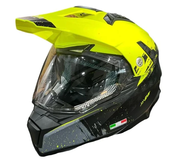 Sway Xbyc X60 Full Face Enduro Touring Adventure Kapalı Motosiklet Kaskı M Beden Kum Sarısı ürün görseli