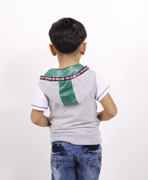 Toontoy Erkek Gülen Yüz Kapüşonlu Hırka - 6