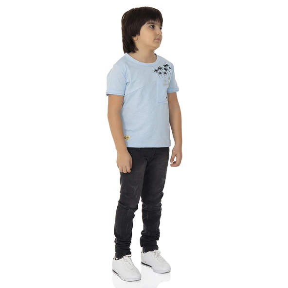 Toontoy  Erkek Çocuk T-shırt Palmiyeli Baskı - 5