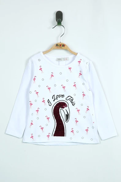 Toontoy Kız Bebek Flamingo Nakışlı T-Shirt - 4