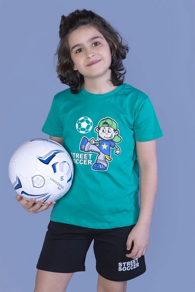 Toontoy Erkek Çocuk Baskılı Şortlu Takım ürün görseli 1