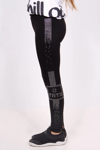 Toontoy Kız Çocuk Taş İşlemeli Tayt - Resim 7