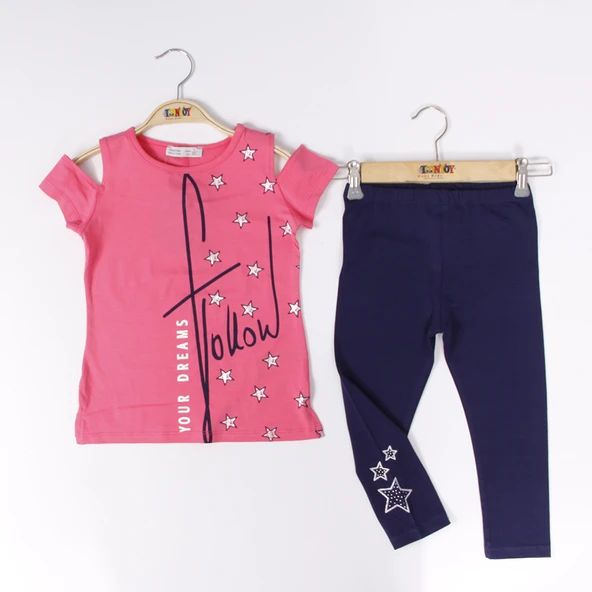 Toontoy Kız Çocuk Yıldız Baskılı  Your Dearms Yazılı Taytlı Takım - Resim 8