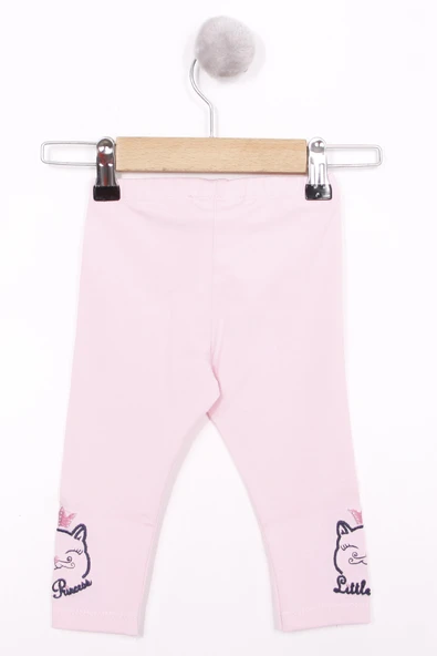 Toontoy Kız Bebek Paça Kedi Nakışlı Tayt - 2