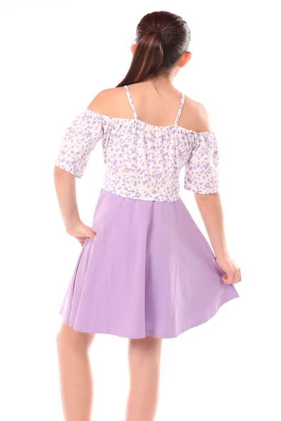 Toontoy Kız Çocuk Leopar Desenli Askılı Elbise - 3