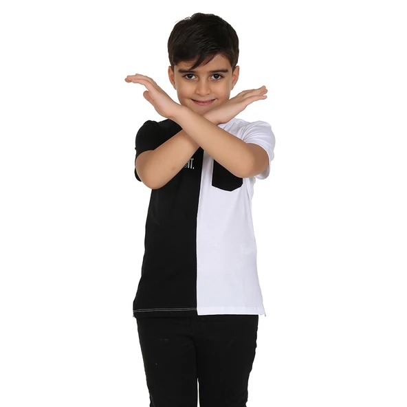 Toontoy Erkek Çocuk Cepli Arka Baskılı Tişört