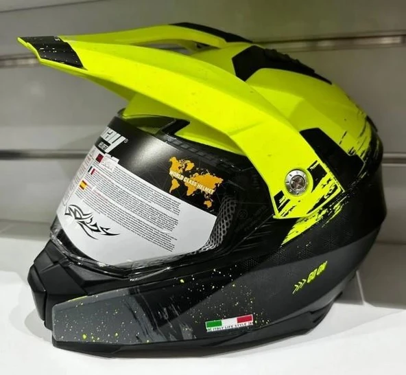 Sway Xbyc X60 Full Face Enduro Touring Adventure Kapalı Motosiklet Kaskı M Beden Kum Sarısı - Resim 4