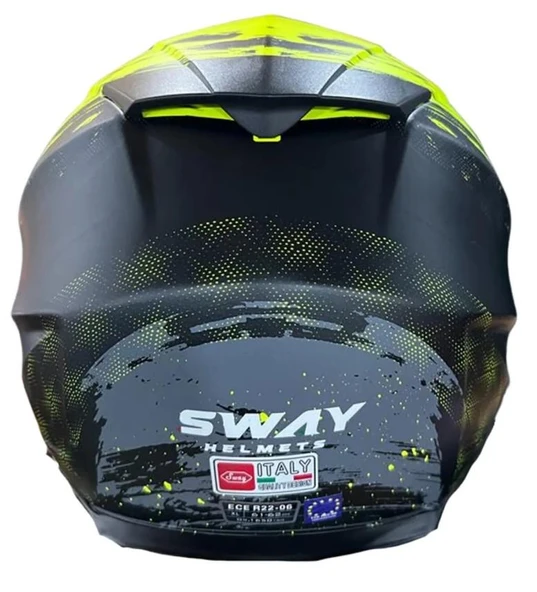 Sway Xbyc X60 Full Face Enduro Touring Adventure Kapalı Motosiklet Kaskı M Beden Kum Sarısı - Resim 3