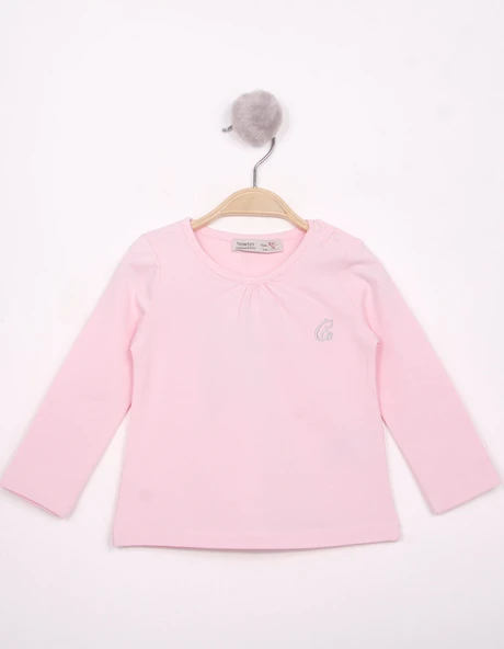 Toontoy Kız Bebek Göğsü Nakışlı T-Shirt - 6