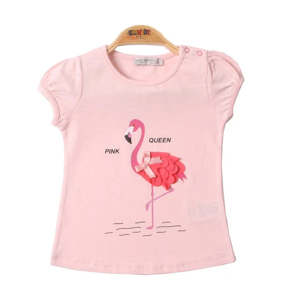 Toontoy Kız Bebek Filamingo Baskılı Tişört - 5