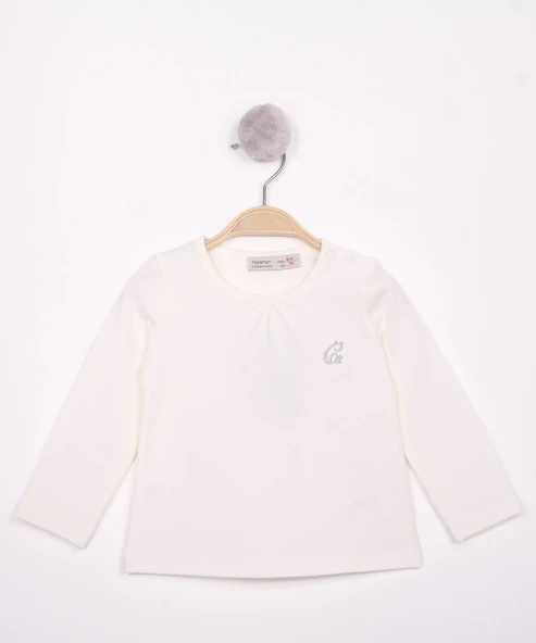 Toontoy Kız Bebek Göğsü Nakışlı T-Shirt - 7