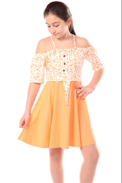 Toontoy Kız Çocuk Leopar Desenli Askılı Elbise - 8