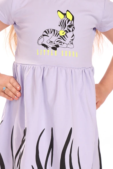 Toontoy Kız Bebek Baskılı Elbise - 5