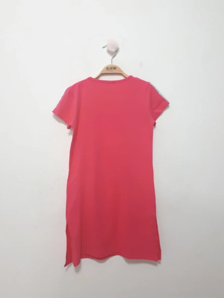 Toontoy Kız Çocuk Yazı inci Taşlı Elbise - Resim 6