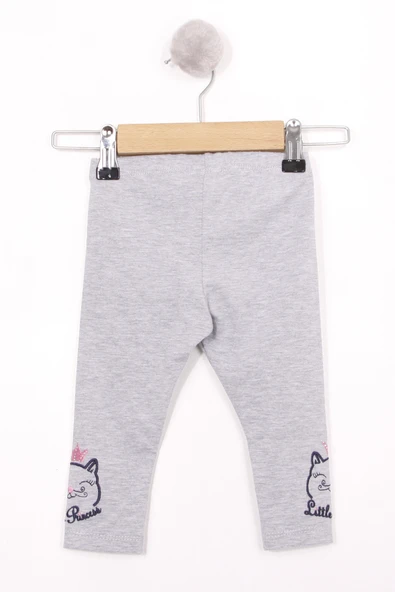 Toontoy Kız Bebek Paça Kedi Nakışlı Tayt - 4