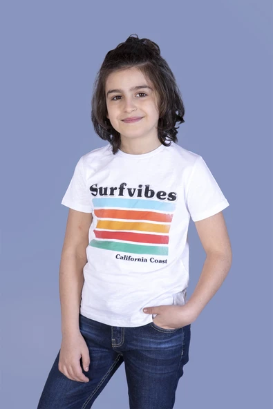 Toontoy Erkek Çocuk Surfvibes Baskılı Tişört - 5