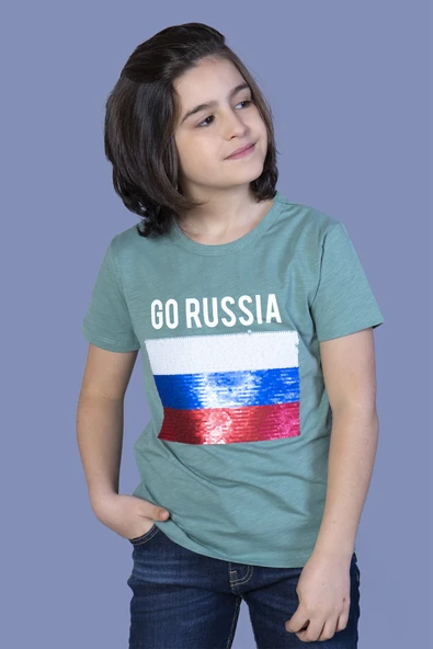Toontoy Erkek Çocuk Go Russia Nakışlı Tişört - 4