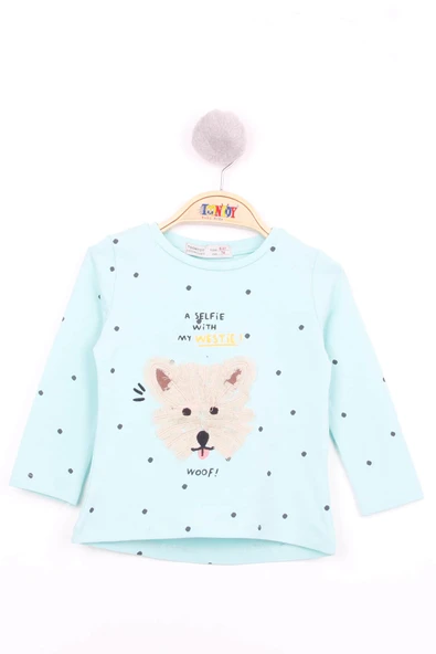 Toontoy Kız Bebek Köpek Nakışlı T-Shirt - 4