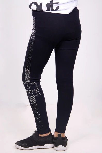 Toontoy Kız Çocuk Taş İşlemeli Tayt - Resim 5