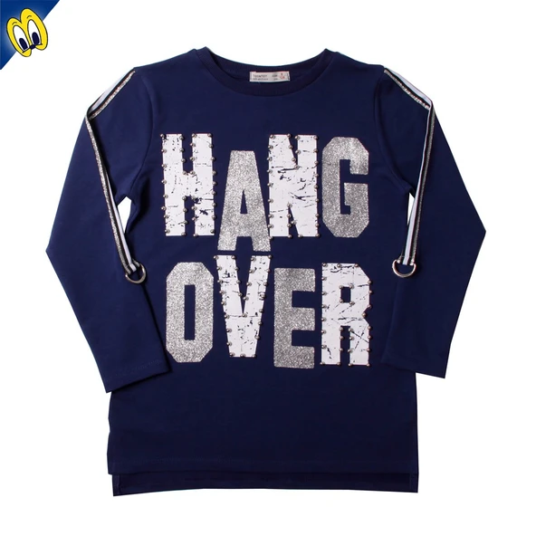 Toontoy Kız Çocuk Sweatshirt Hang Over Baskı Kol Üstü Şerit - Resim 3