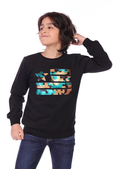 Toontoy Erkek Çocuk Kamuflaj Pullu Sweatshirt - 11