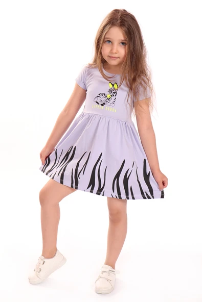 Toontoy Kız Bebek Baskılı Elbise - 4