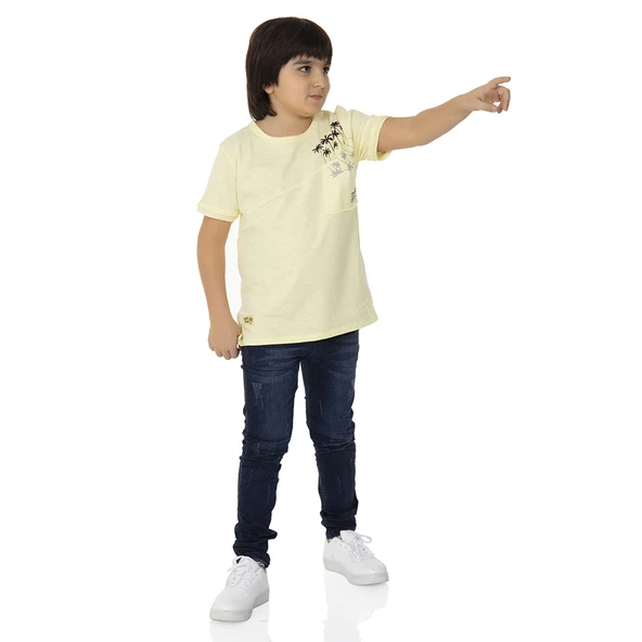 Toontoy  Erkek Çocuk T-shırt Palmiyeli Baskı - 8