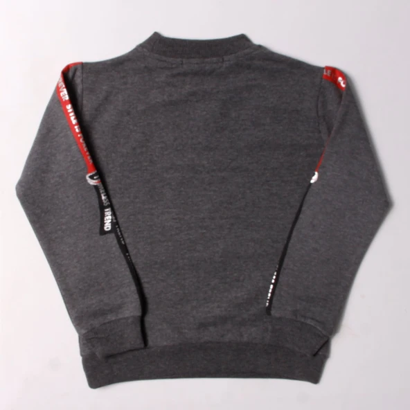 Toontoy Kız Çocuk Sweatshirt Kollari Şeritli Pullu Fashion Nakış - 5