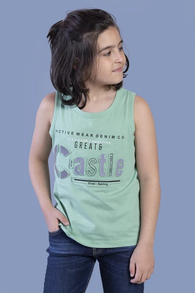 Erkek Çocuk Castle Gofre Baskılı Atlet - 5